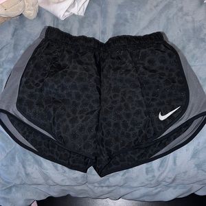 Black sparkle cheetah nike athletic shorts